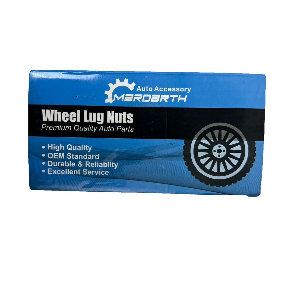 MERROARTH 7pc Black Lug Nuts M12x1.25 32mm Anti-Theft Conical Seat